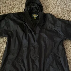 Cabela's Black Raincoat Weather-Resistant Jacket men’s medium women’s unisex